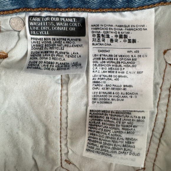 Levi's 501 CT 32x29 Light Wash Distressed Cropped Tapered Women's Jeans - Picture 11 of 13